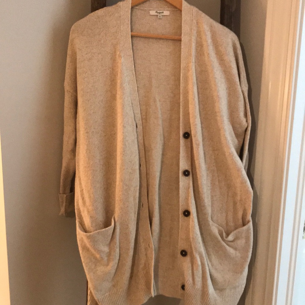 tan cardigan